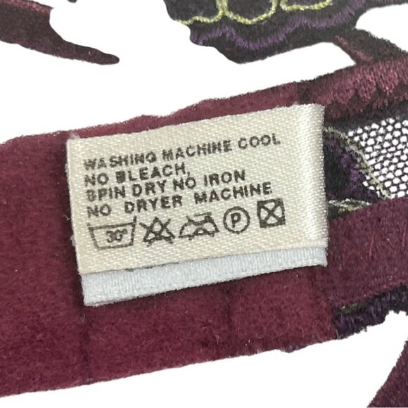 Sheer Purple Embroidered Lingerie Set W/ Underwire Bra & Matching Thong Size 34B - Picture 5 of 8